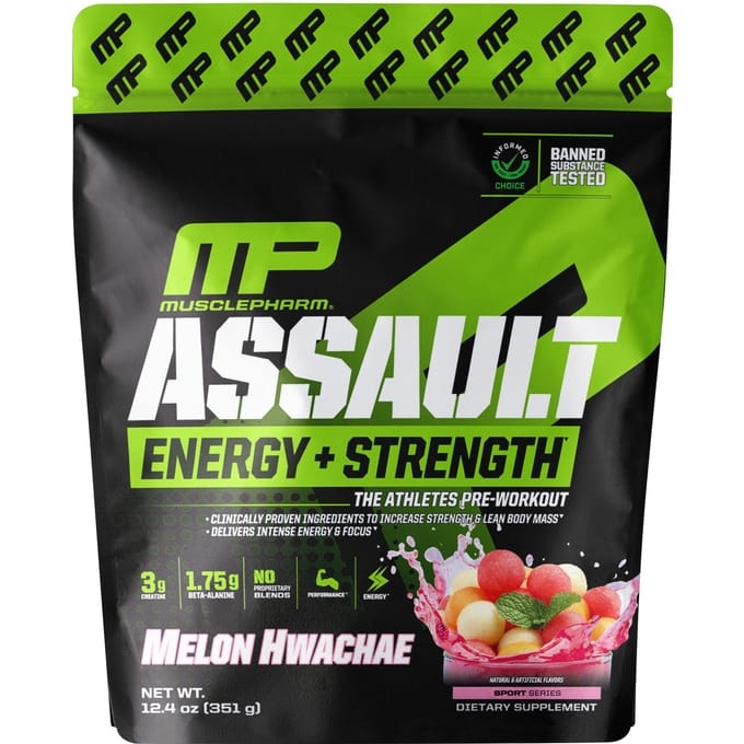 Assault Energy + Strength, Pre-Workout Supplement, Meloensap, 351G(12,4 oz)