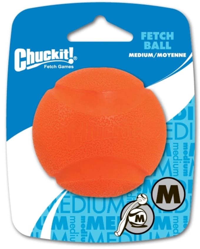 Chuckit! Fetch Ball - Hondenspeelgoed - Hondenbal - Natuurlijk Rubber - Medium - Ø6 cm - Oranje - 1 Stuks
