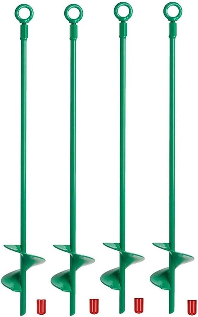Grondankers Kit - Grondharingen Tent Haken - Buiten Bevestigen - Zware Helix - 457 cm - Groen