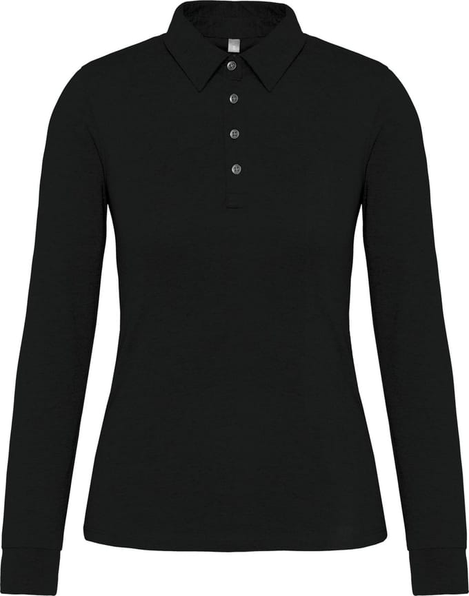 Kariban Damespolo lange mouwen van jersey K265 - Black - M