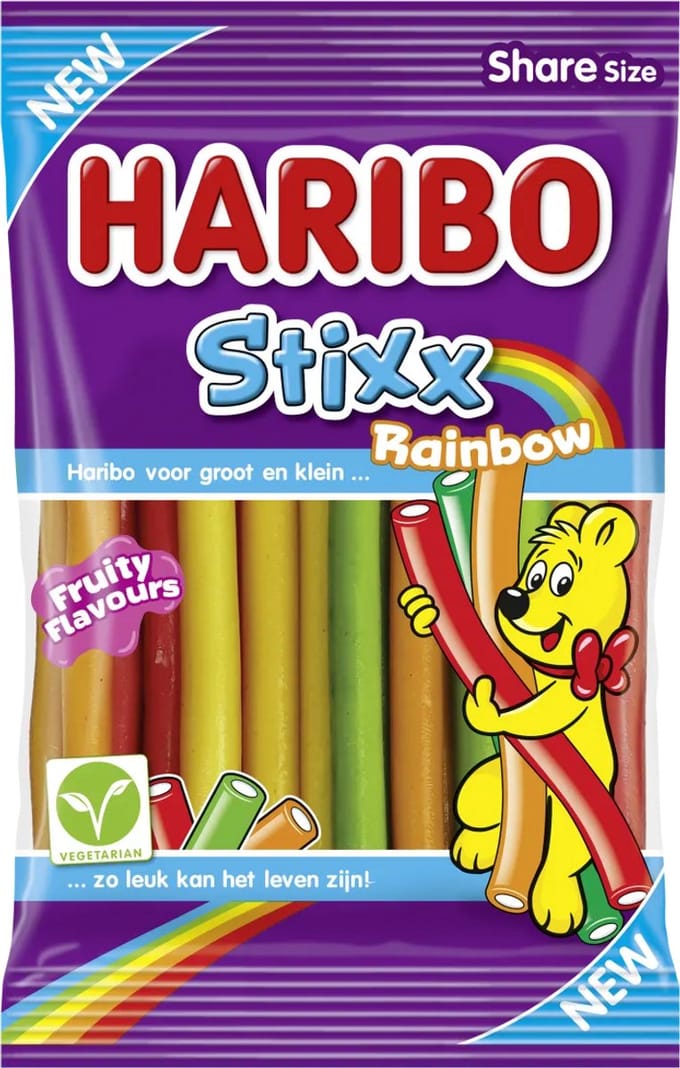 Haribo Stixx Rainbow – 18 x 160 gram