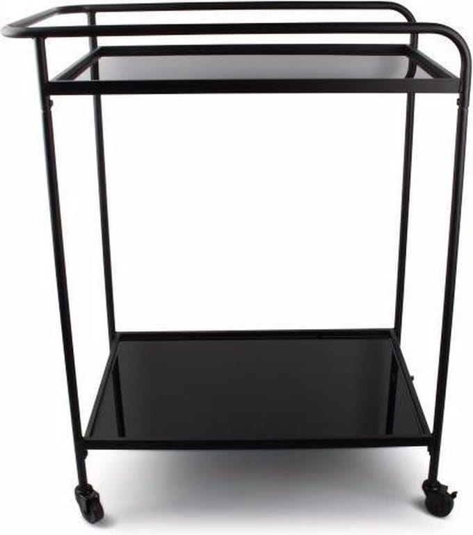 Serveerwagen zwart 2 lagen 66x40xH83,5cm