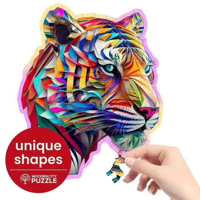 Puzzel - Kleurrijke tijger - Hout - 150st.