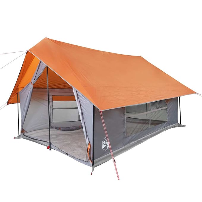 Vidaxl Tente de Camping, 5 Personnes, Gris-Orange, Imperméable