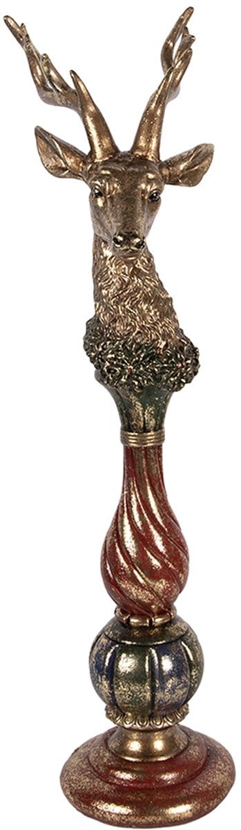 Clayre & Eef Decoratie Beeld Hert 14x17x49 cm Goudkleurig Kunststof