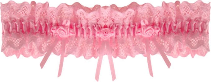 Kousenband roze kant