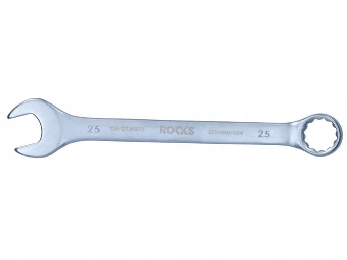 ROOKS Ring- en dopsleutel 25 mm, 31CrV3 staal, Dubbel Chroom