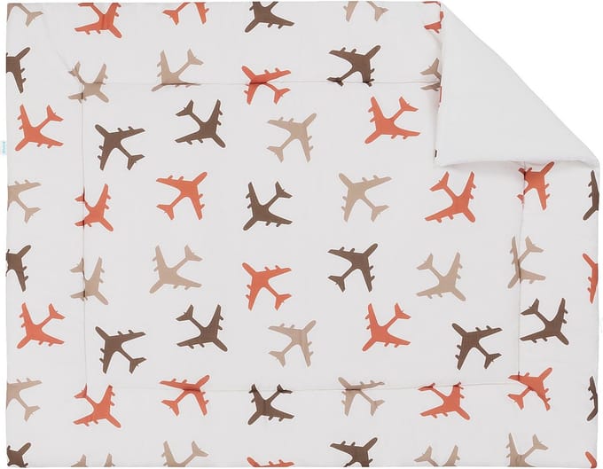 BINK Bedding Boxkleed Planes choco (tweeling) 71 x 122 cm