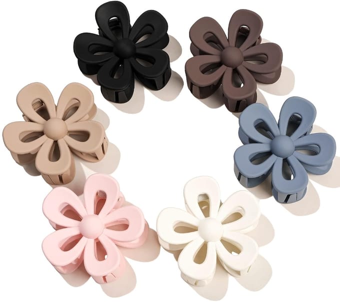 Daity Haarclips voor dames - Grote dikke haarbloem - antislip - sterke haarclip