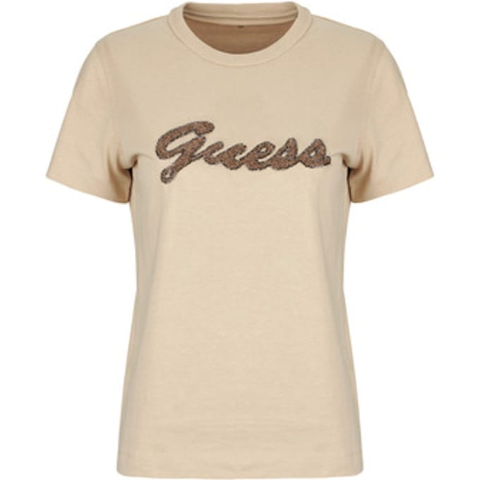 Guess  T-shirt Korte Mouw SS CN BEADS SCRIPT TEE