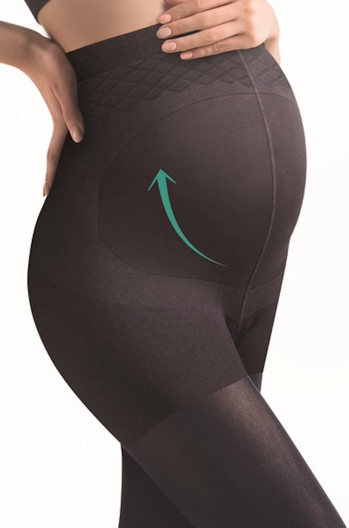 Zwangerschapspanty - 100 Denier - Kleur: Zwart - Maat: S - Model: Mama Premium
