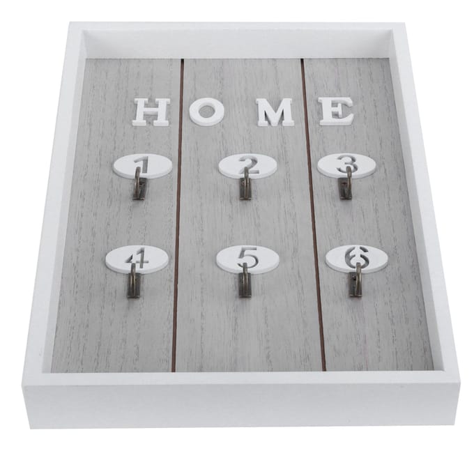 Porte-clés mural Organisateur de clés en bois Cintre Décoration Support suspendu décoratif pour clés(C ) white