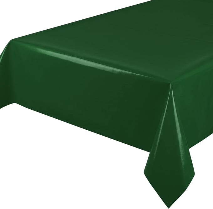 tafelkleed, afwasbaar, effen, 200 x 140 cm (ovaal), donkergroen
