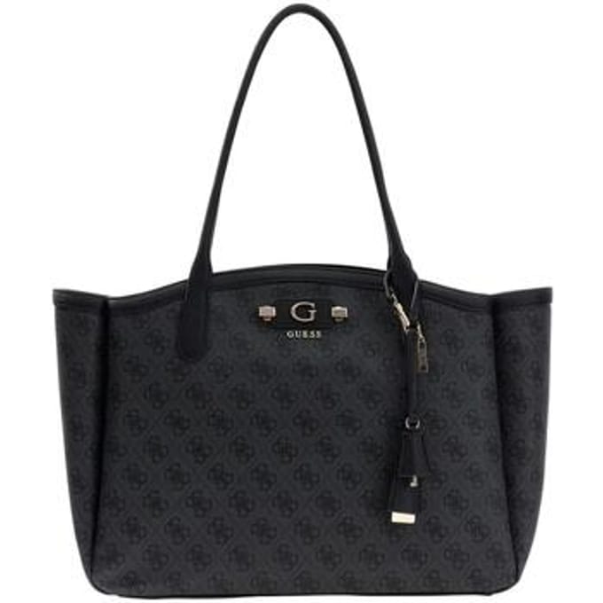 GUESS schoudertas Lindsey Tote Coal Logo donkergrijs
