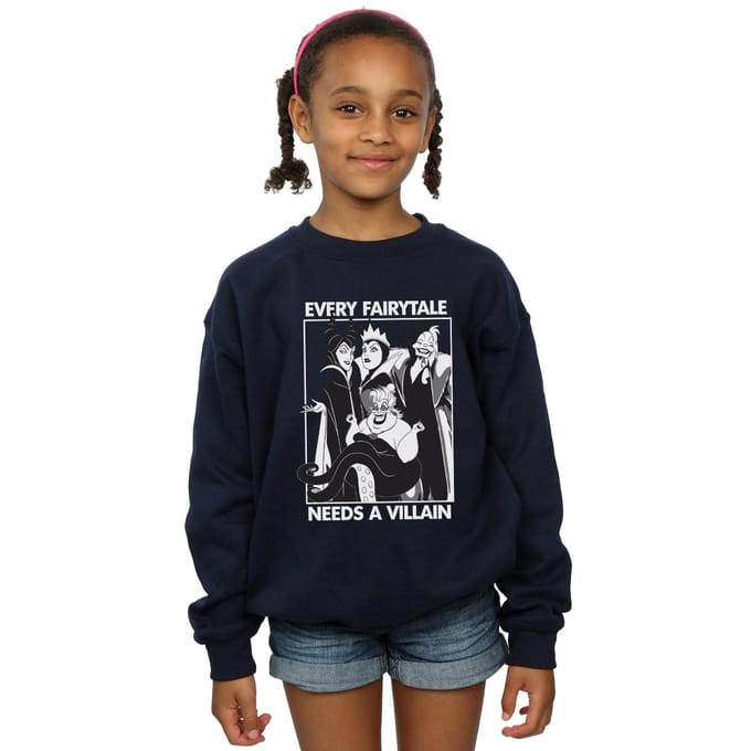 Disney Meisjes Schurken Katoenen Sweatshirt (Marineblauw)