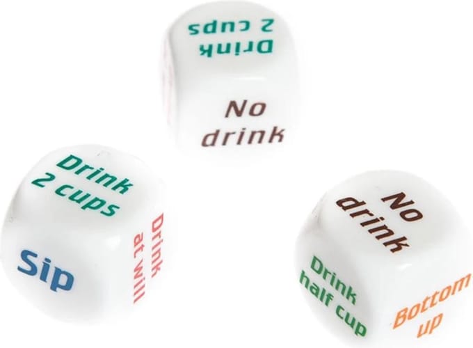 Dobbelstenen - Feestartikelen - Drinkspelletje - Party game - Drinking game - 3 stuks