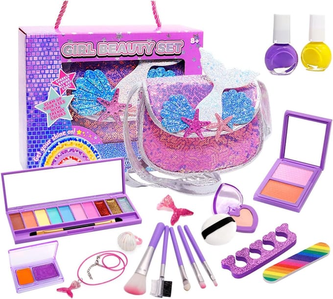Kinder Make-Up Speelset - Speel Make-up Set - Doen alsof Spelletjes - Veilig en Wasbaar