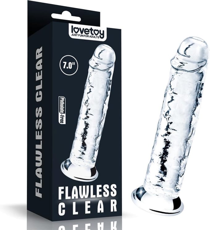 Lovetoy - Flawless - Dildo - 18 x 3,5 cm - Transparant