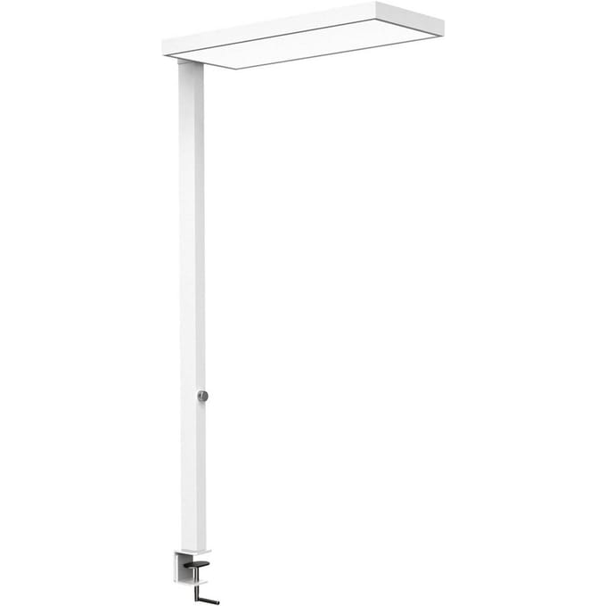 LED klemlamp MAULjura, wit, aluminium, dimbaar, 100 cm