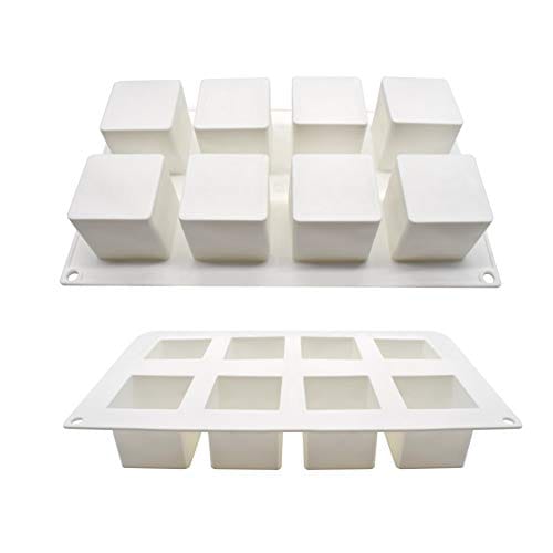Siliconen 3D Bakvorm Dessert Mousse DIY Vorm, 8-Holte Vierkant gray