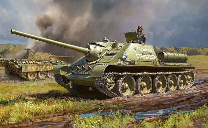 Zvezda Modelbouwpakket Militaire voertuigen - 6289 Soviet Tank Destroyer SU-85 Plastic - 1:100 - Modelbouw