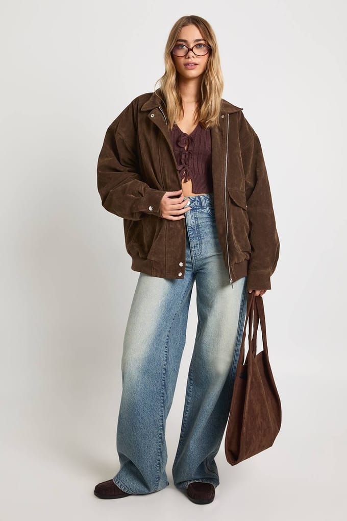 boohoo Dames Gebreide Gilet met Strikdetail | Chocolate | Maat: Medium