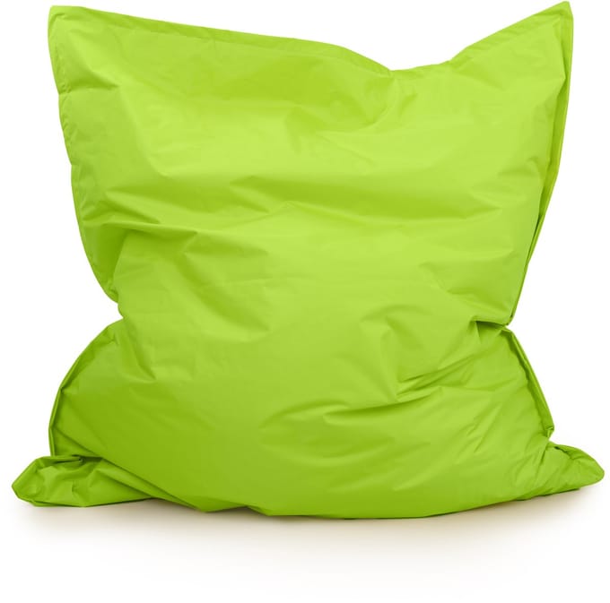 Drop & Sit - groot formaat zitzak/zitkussen - robuust nylon - appelgroen - 130 X 150 cm - voor binnen en buiten