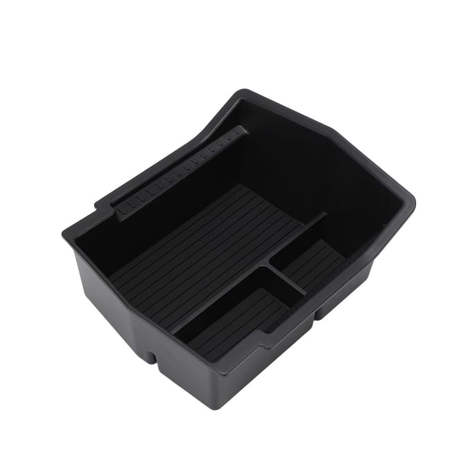 Middenconsole Organizer Bak 2 Verwijderbare Rubberen Matten Antislip Armsteun Opbergdoos Bak voor black