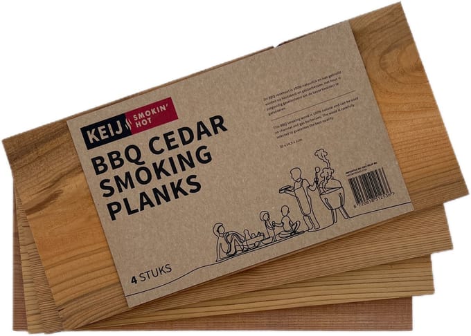 Keij Kamado Smokin' Hot - Cederhouten Rookplanken 4 stuks
