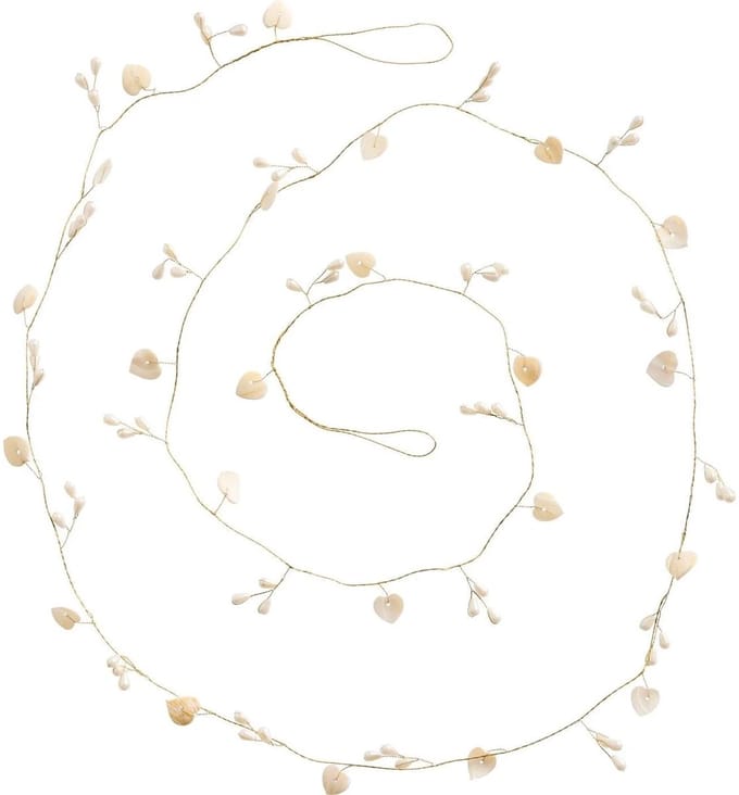 Ib Laursen - Slinger met witte hartjes en parels – 180 cm