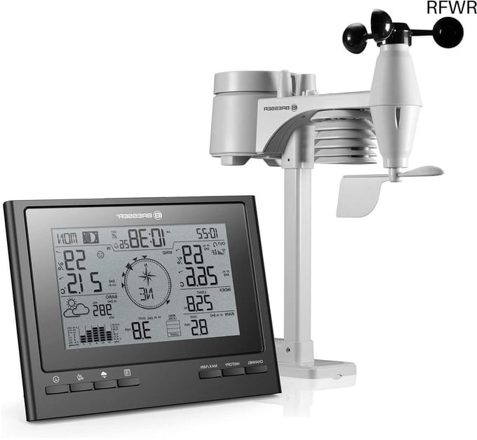RFWR® Draadloos Weerstation 7-in-1 met Buitensensor - Professioneel Weercentrum voor Windmeting en Temperatuur