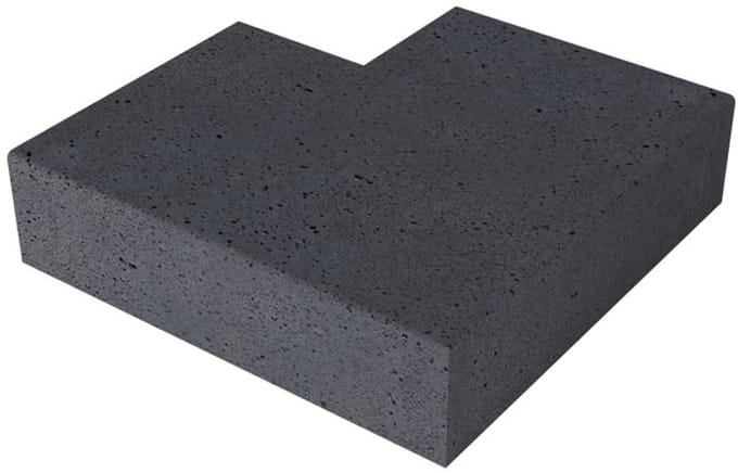Massief hoek buiten antraciet 60/60 x 37 x 15 cm prijs per stuk Gar...