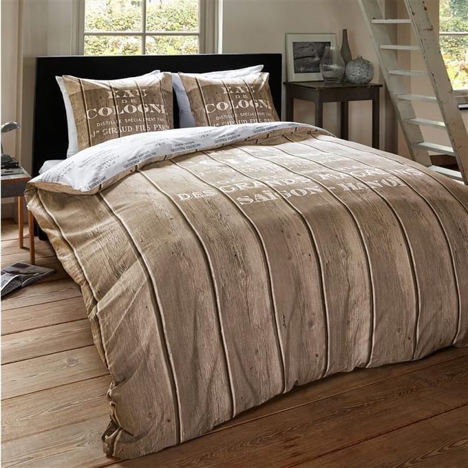 Dreamhouse Bedding Flanel Cologne - Dekbedovertrek - Eenpersoons - 140x200/220 + 1 kussensloop 60x70 - Zand
