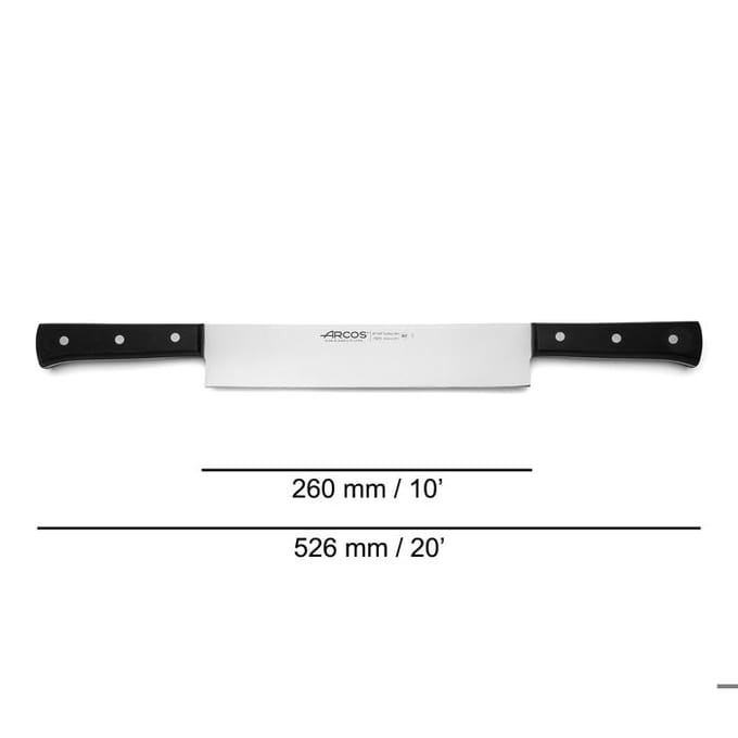 Couteau à fromage 2 manches lame de 26 cm en acier inox