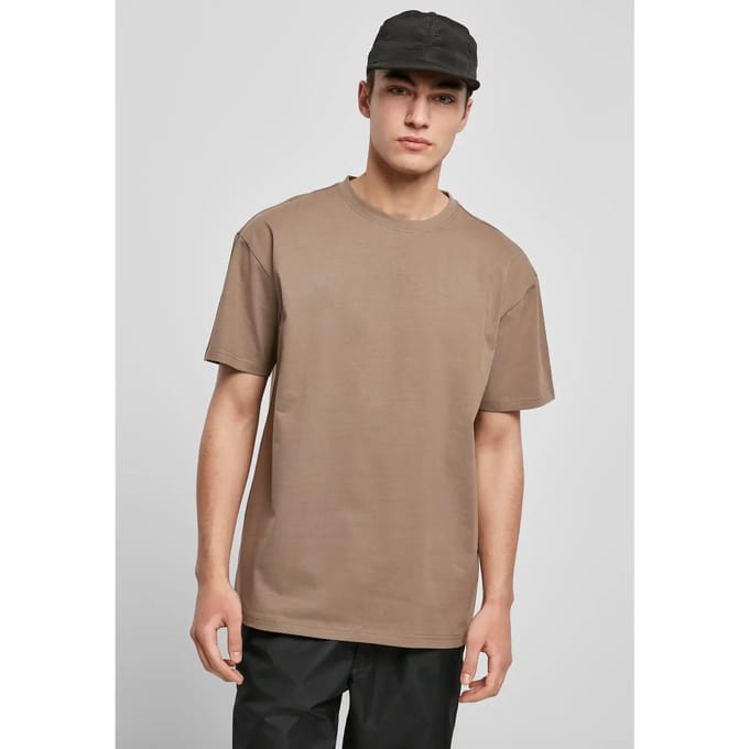 Urban Classics - Heavy Oversized Heren Tshirt - S - Beige/Groen