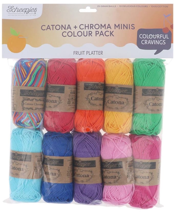 Scheepjes Catona en Chroma colour pack 10x25g Fruit Platter