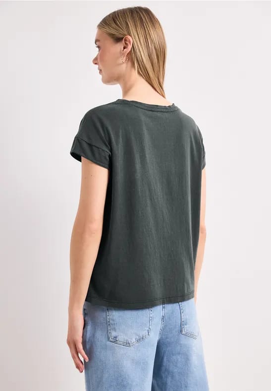 Shirt met hangende schouder en artwork