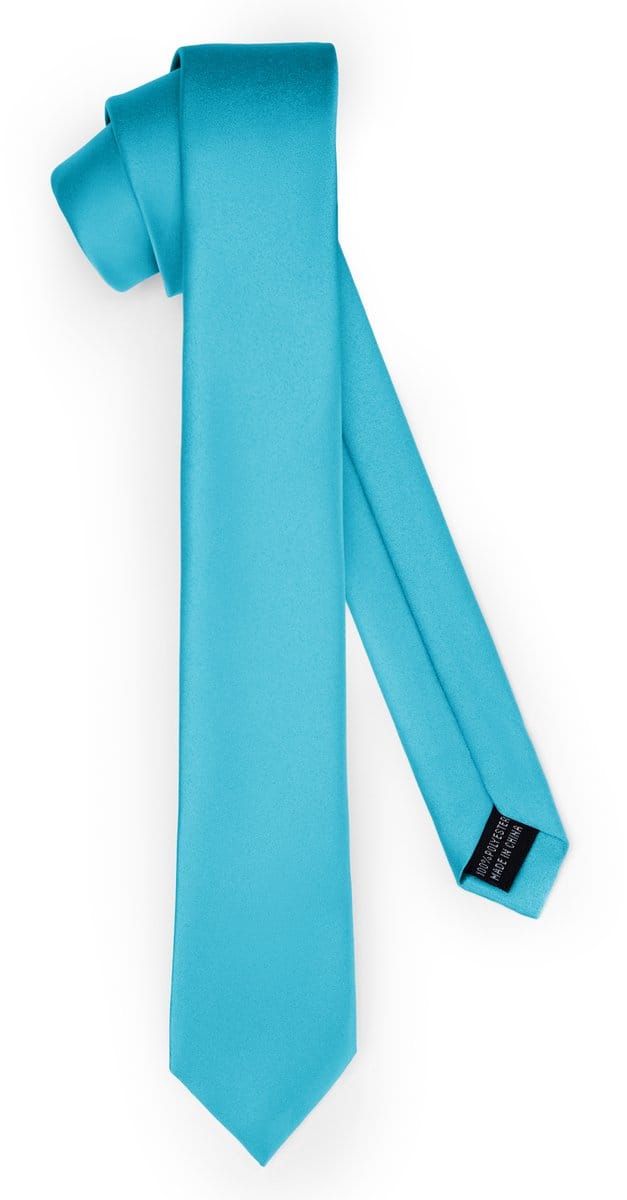 Ladeheid Smal Stropdas - Stropdassen voor heren - Lengte: 150 cm, Breedte: 5 cm - Turquoise - LA-EA-TMM-5