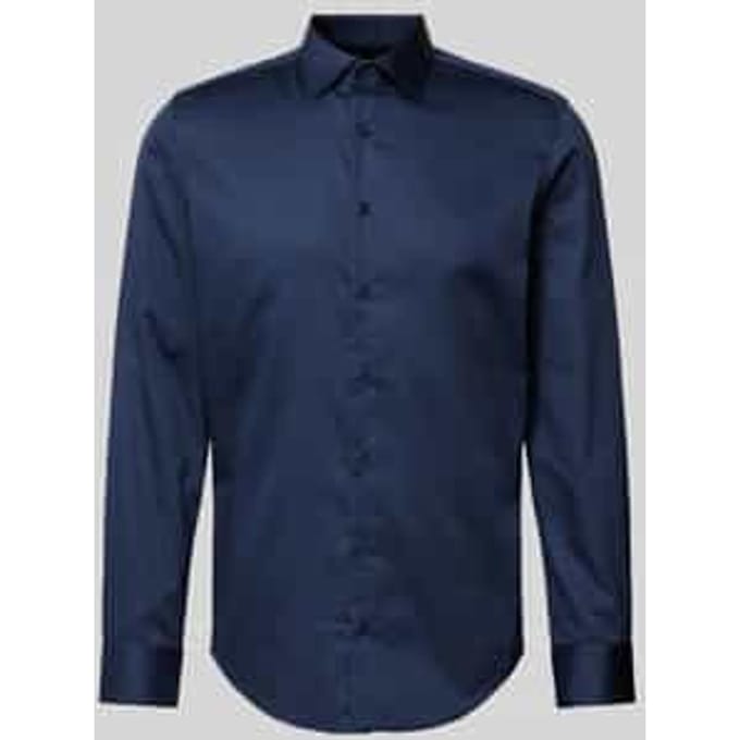 slim fit business overhemd met kentkraag van satijn