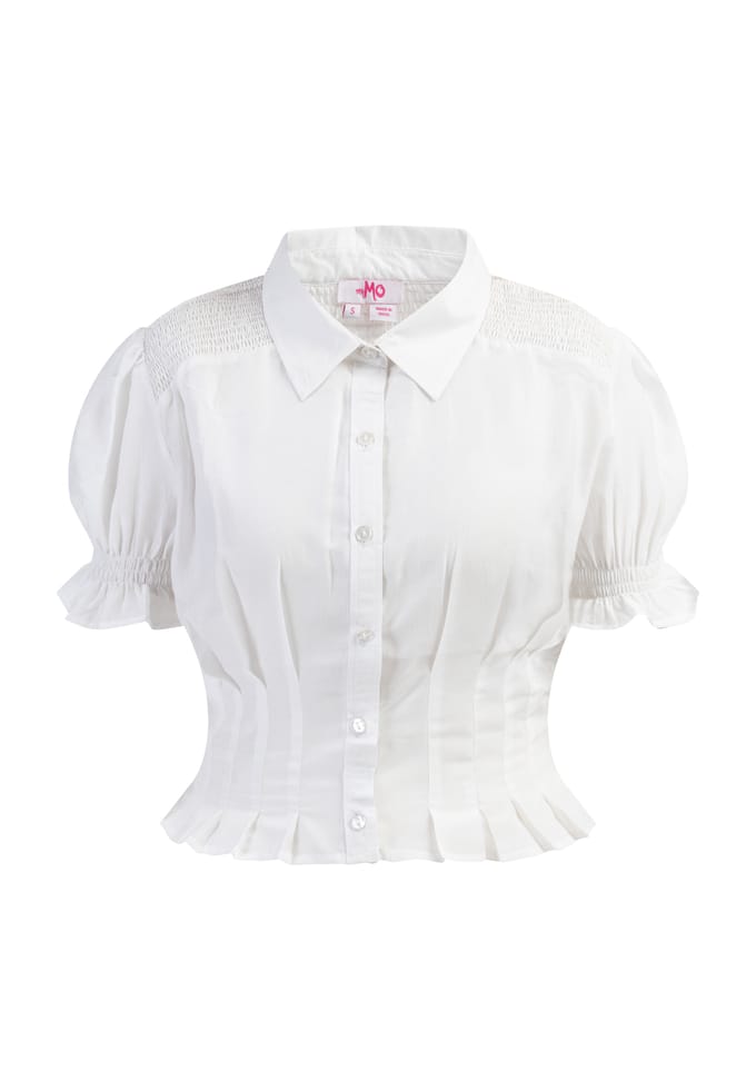 Mymo blouse met korte mouwen Dames wit