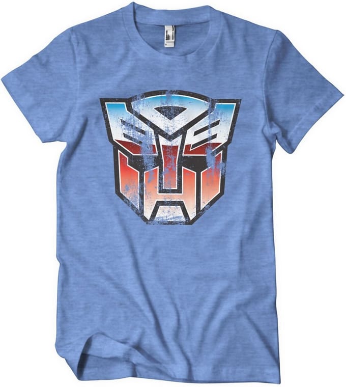 Transformers T-shirt met verweerd Autobot-schild, blauw/gemêleerd