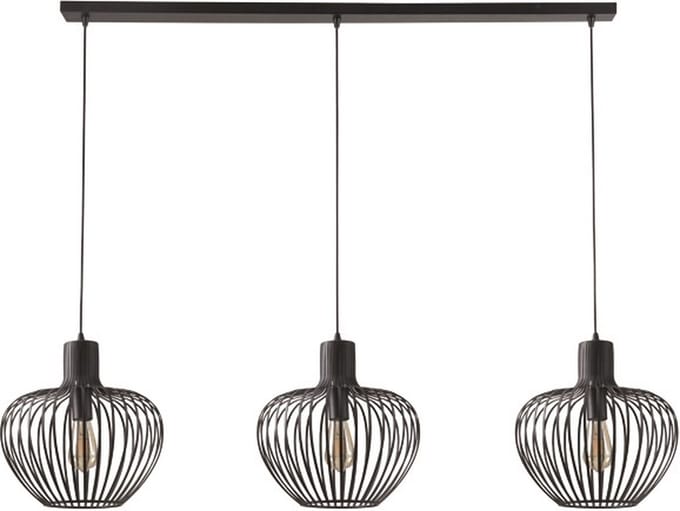 Freelight - Hanglamp Arraffone 3 lichts L 140 cm Ø 30 cm zwart