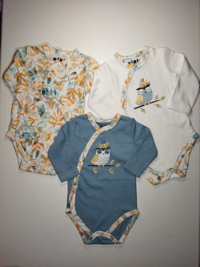 Nini - Rompertjes Emma - Set van 3 - Maat 68 - 4 t/m 6 maanden
