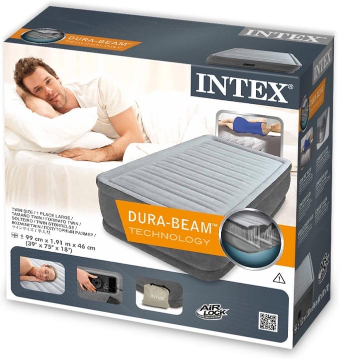 Luchtbed - Opblaasbaar Matras - Extra Slaapplaats - Met Ingebouwde Pomp - 191 x 99 cm - Grijs