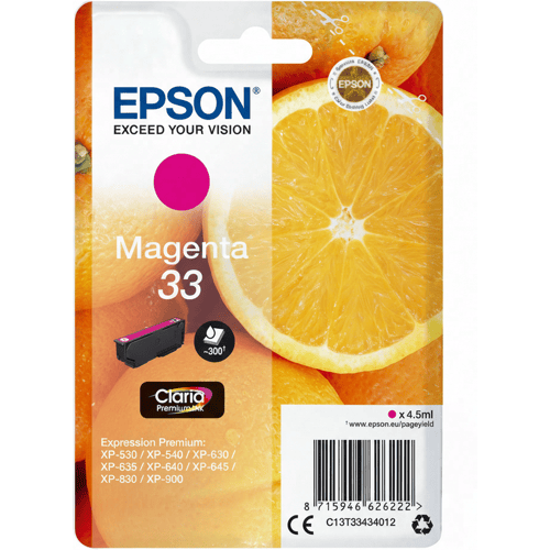 Epson Oranges Singlepack magenta 33 Claria Premium inkt