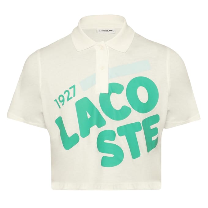 Lacoste Kort poloshirt met opdruk voor dames (Wit)