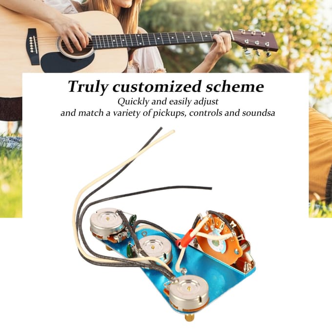 Faisceau de câblage de guitare Pickguard Pré-câblé Remplacement Pièces d'accessoires pour guitare électrique beige