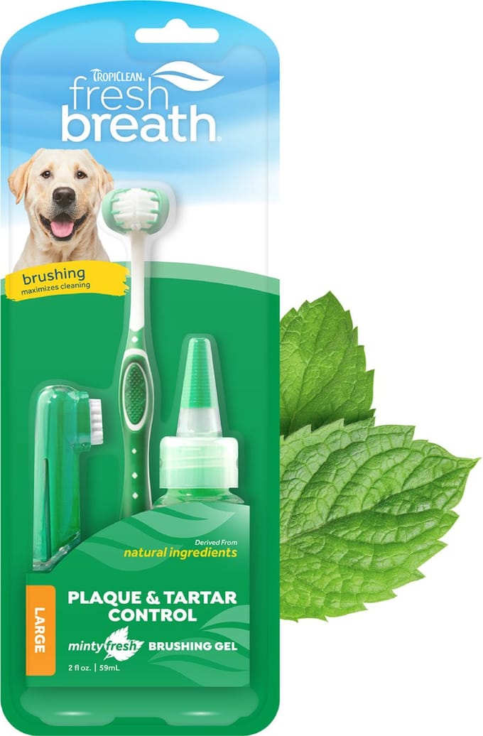 TropiClean Fresh Breath - Honden Mondverzorging Set - Grote Honden