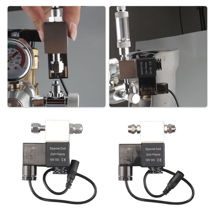 DC 12V Uscita électrovalve acquario système di CO2 regolatore valvola single head-EU plug