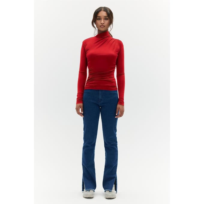 BENU Rode gedrapeerde blouse
